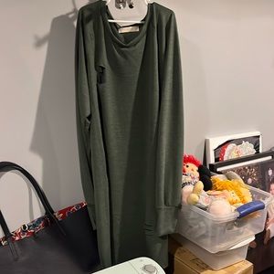 NWOT dark green dress with slit cut outs